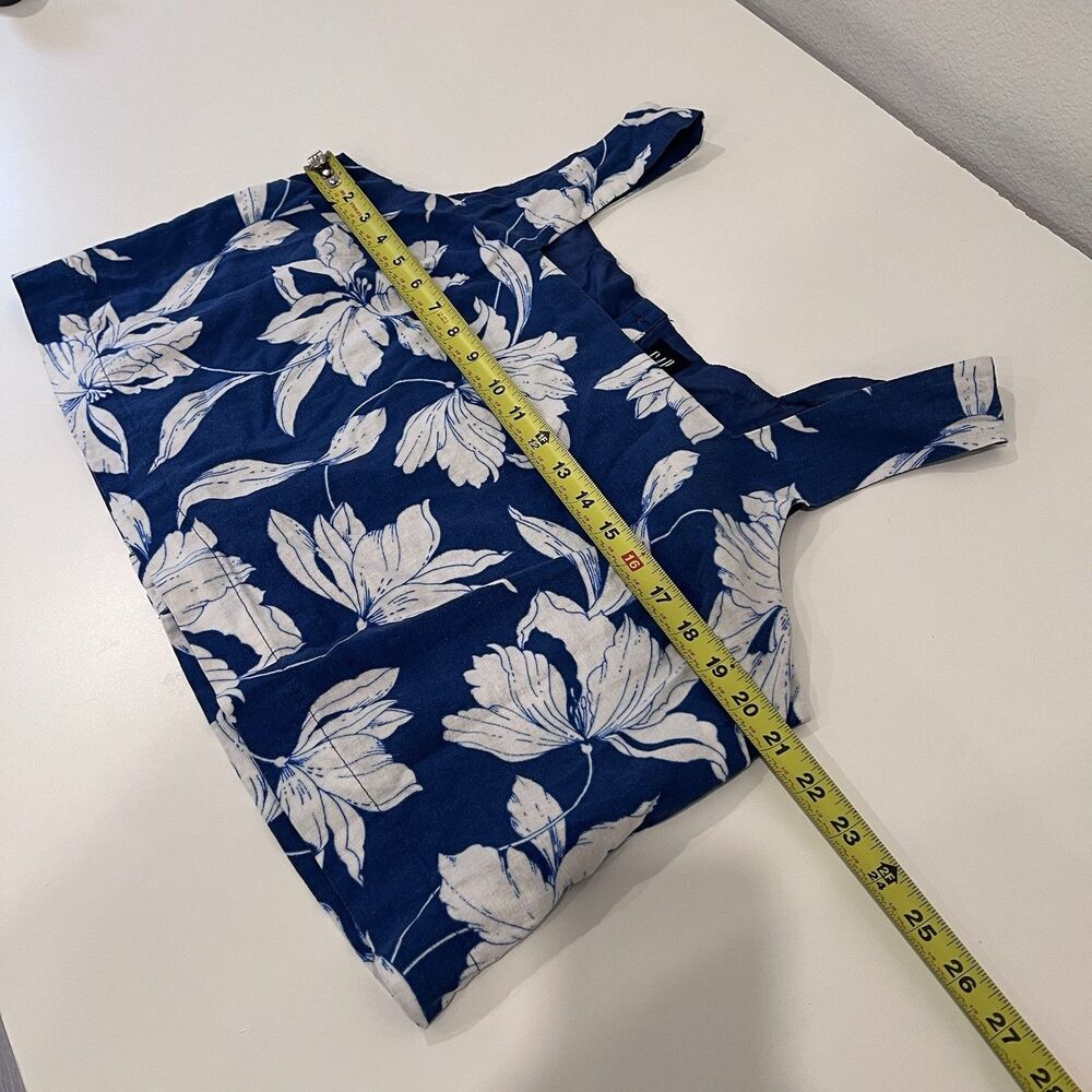 Gap Women's Floral Print Linen-Blend Button-Back Cropped Tank Top Size Large - Picture 6 of 7